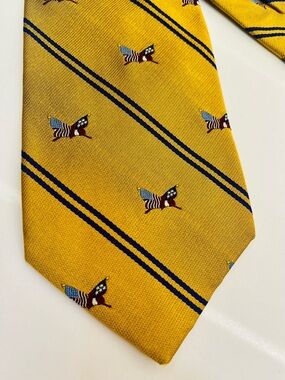 🇱🇷 Polo Ralph Lauren Silk Tie Yellow Flag Striped Handmade Italy